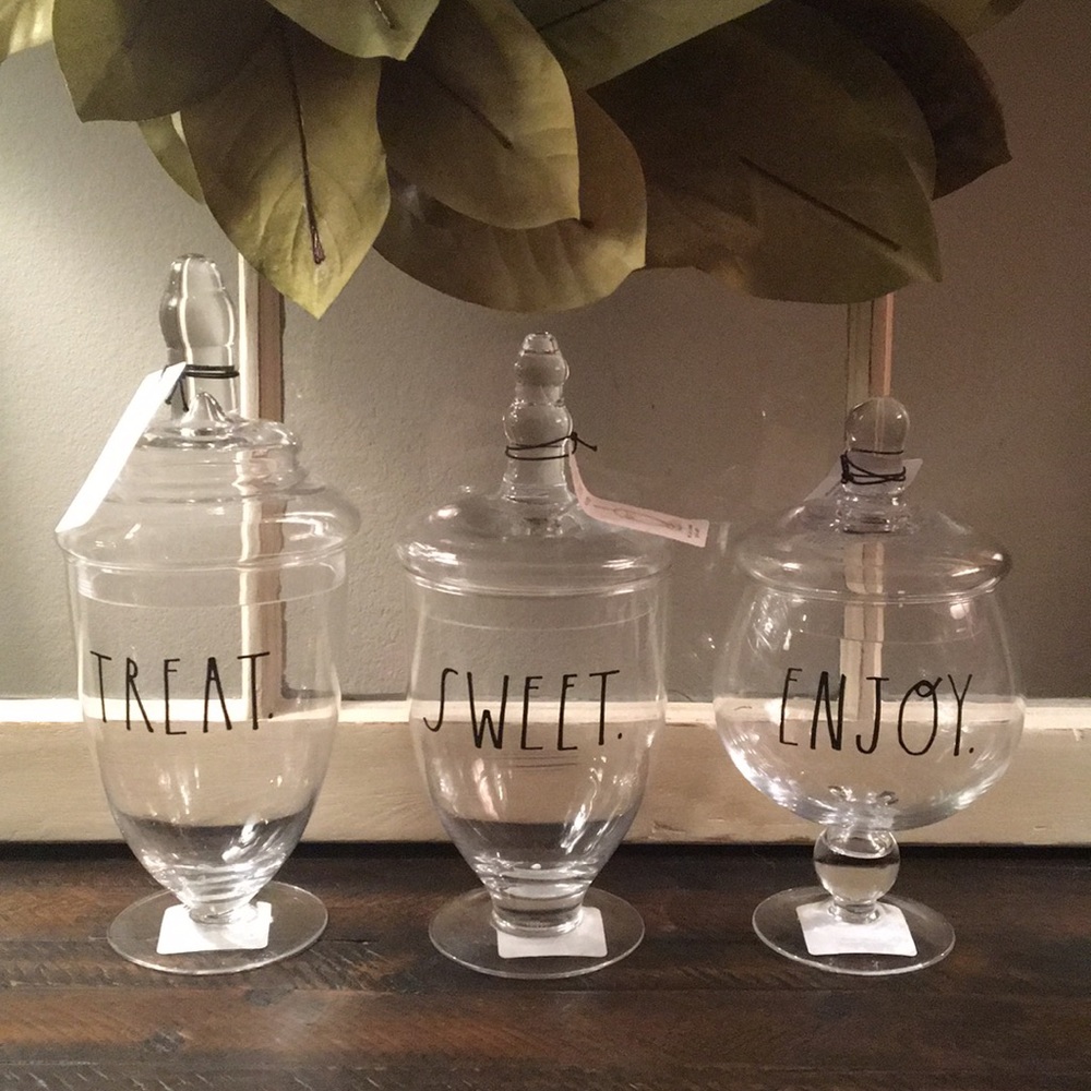 Rae Dunn Treat Sweet & Enjoy Glass Jars